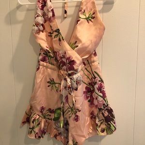 Silk floral romper